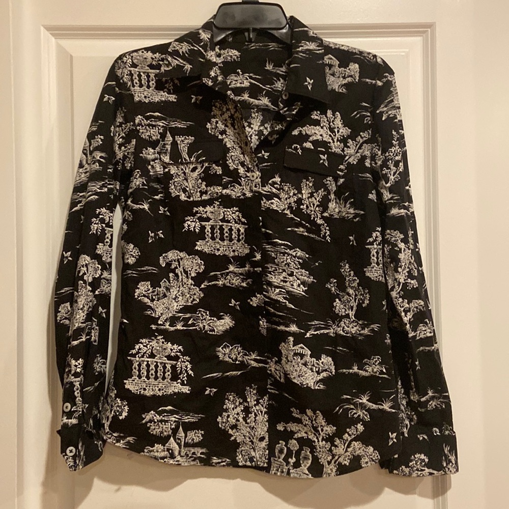 COPY - Black Toile Pattern Button Down Shirt